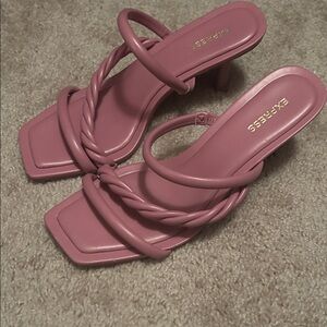 Express Braided Pink Heeled Sandals